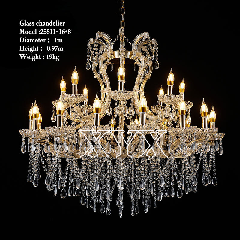 42.5" Chrome 24-Light Grand Chandelier Wedding Stage Decor