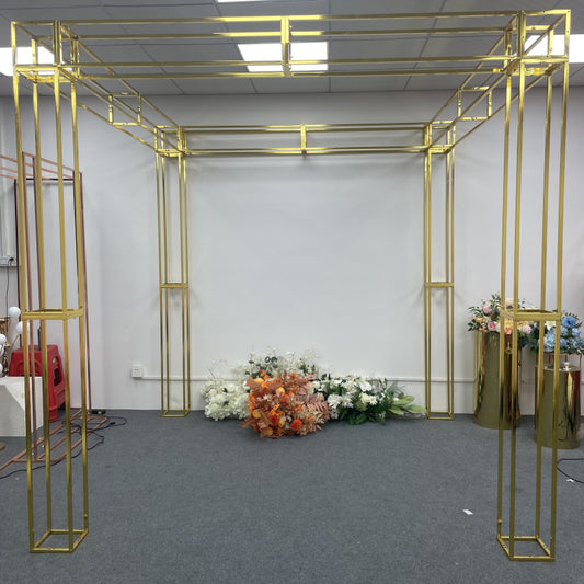 Majestic Gold Square Arch - 3D Mirror Finish Ceremony Focal Point