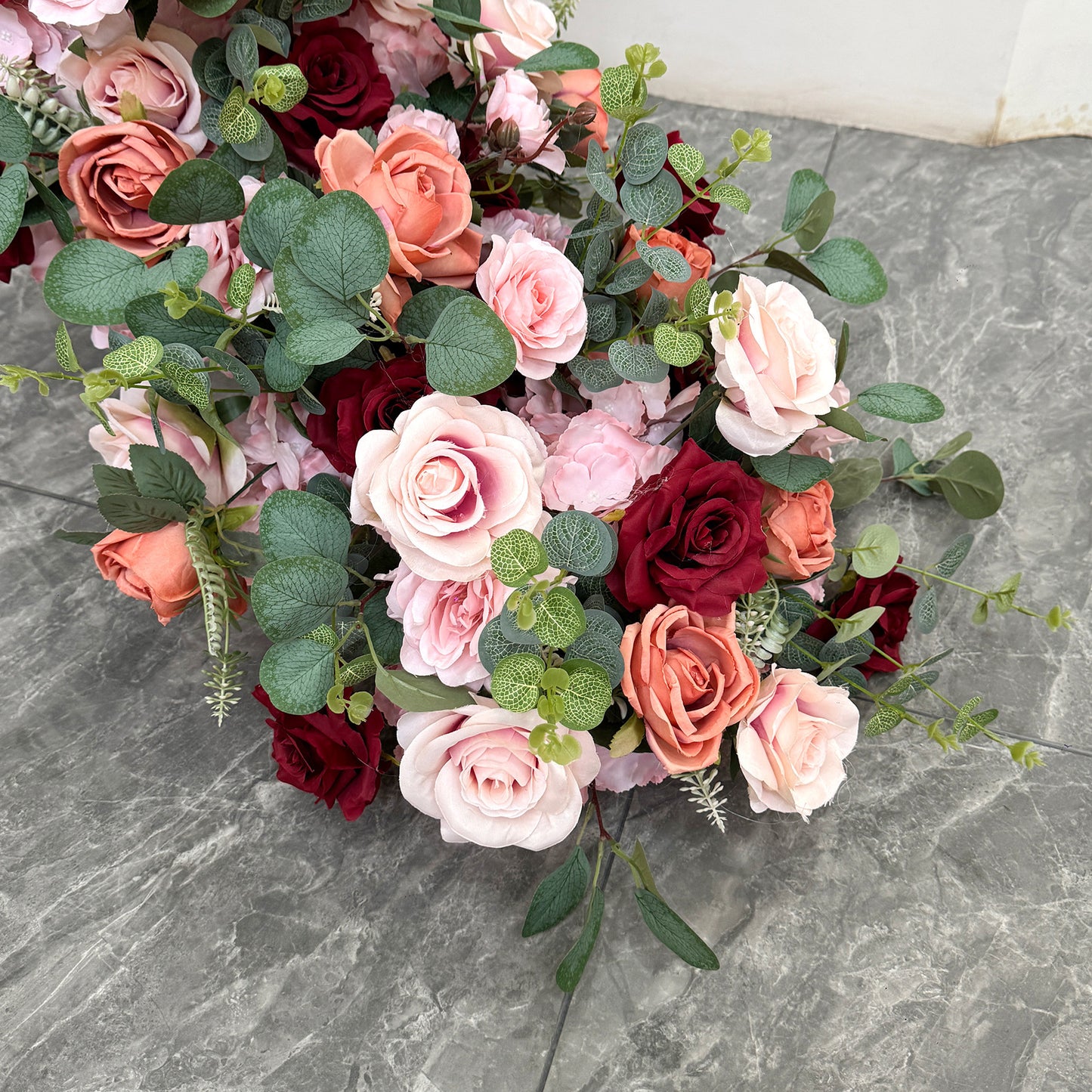 8ft Rose & Hydrangea Silk Floral Row - Arch & Table Runner