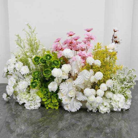 Set of 2 - 2ft Meadow Greenery Floor Flower Row - Factory Custom