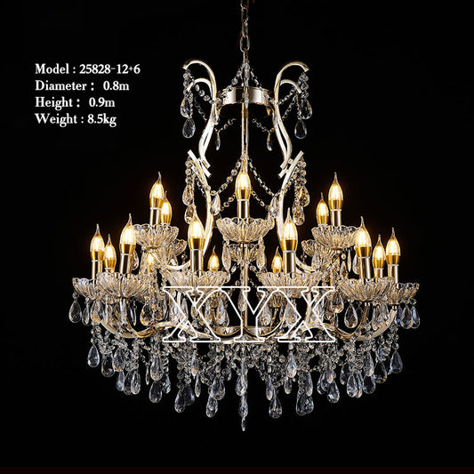 42.5" Chrome 24-Light Grand Chandelier Wedding Stage Decor