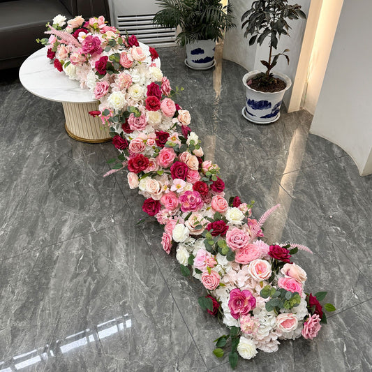 8ft Cascading Real-Touch Silk Floral Runner - Factory Custom