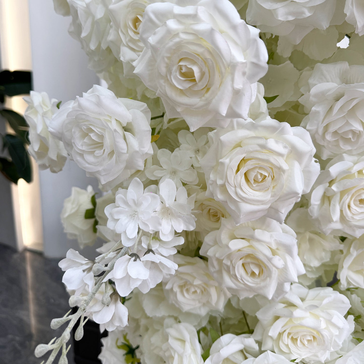8ft Eternal White Heart Silk Rose Arch - Factory Custom