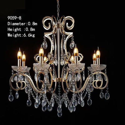 Grand 4-Tier European Gold LED Chandelier