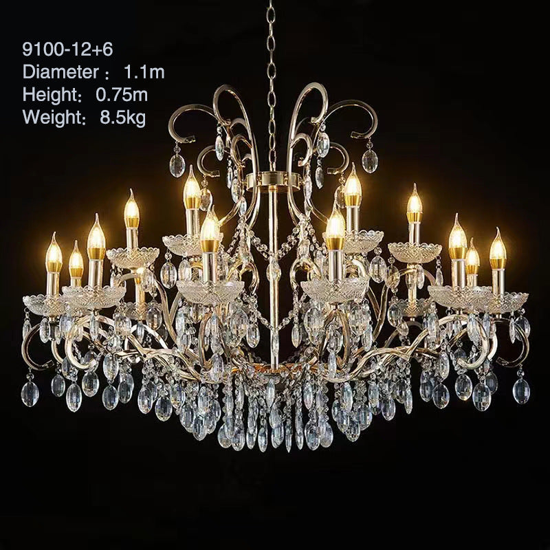 Modern Black & Gold Crystal Chandelier for Grand Decor
