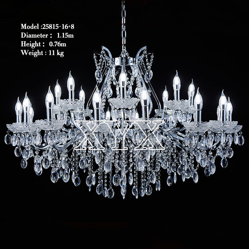42.5" Chrome 24-Light Grand Chandelier Wedding Event Foyers Factory Direct