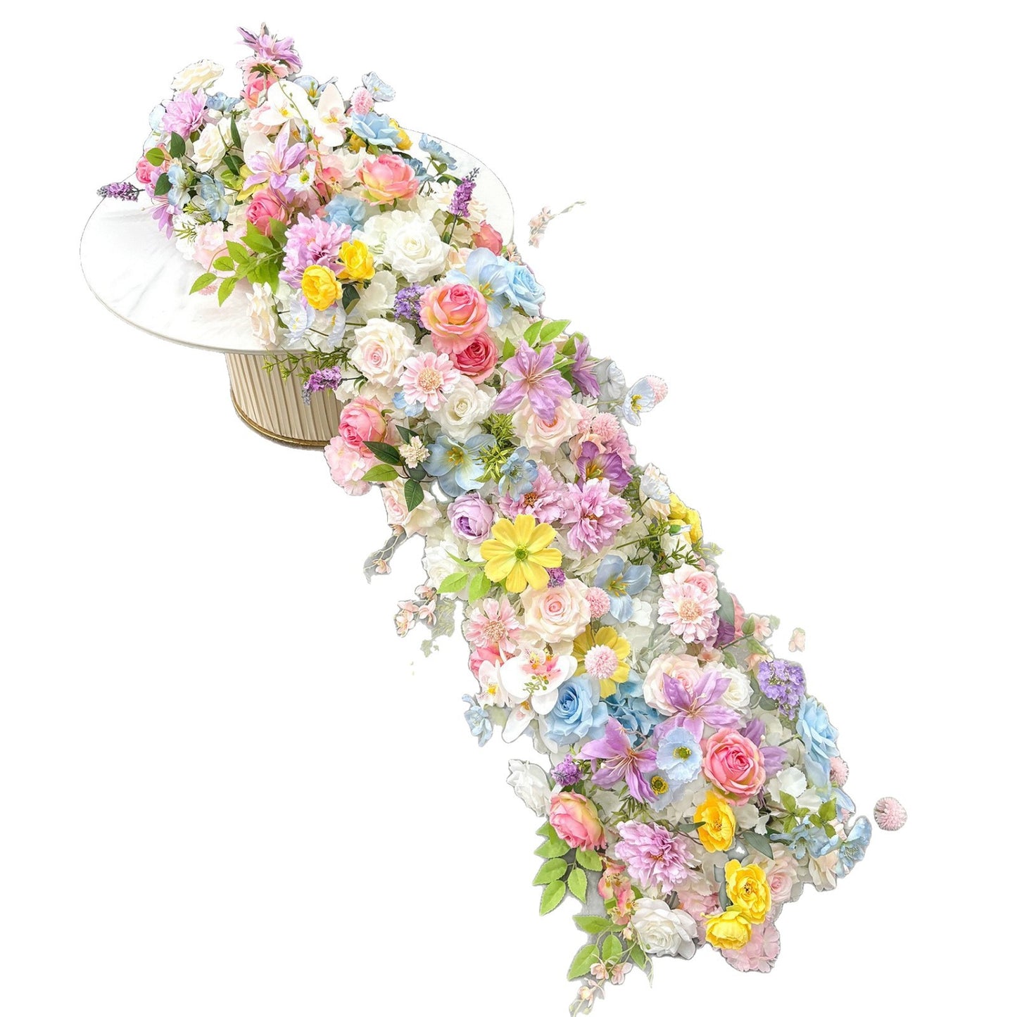 8ft Artificial Silk Flower Row - Wedding Road Guide & Table Runner