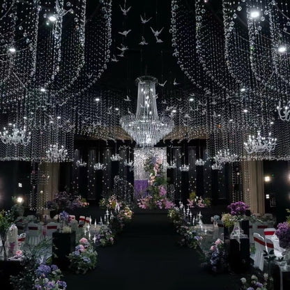 42.5" Chrome 24-Light Chandelier Wedding Event Decor Factory Direct