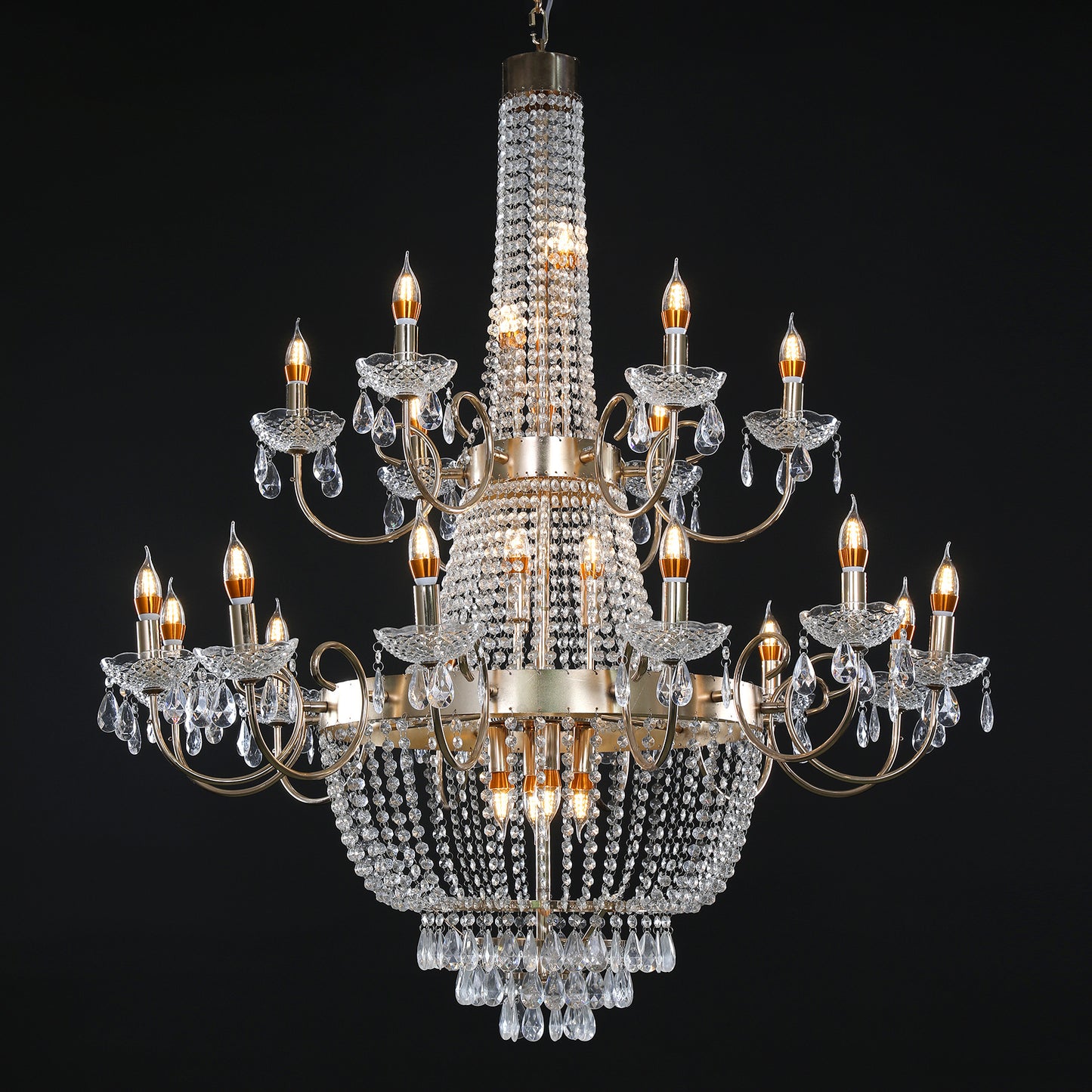 42.5" Tiered 24-Light Grand Chandelier - Wedding & Event Decor