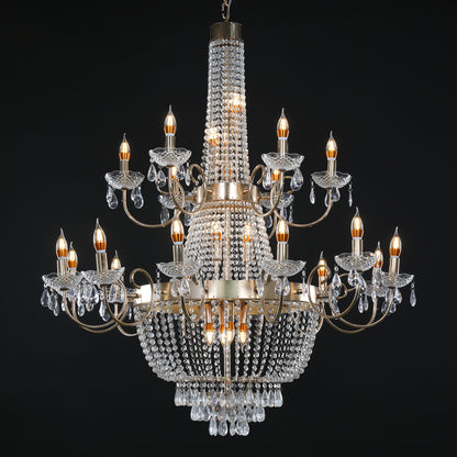 42.5" Tiered 24-Light Grand Chandelier - Wedding & Event Decor