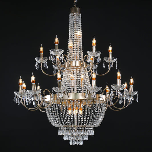 42.5" Tiered 24-Light Grand Chandelier - Wedding & Event Decor