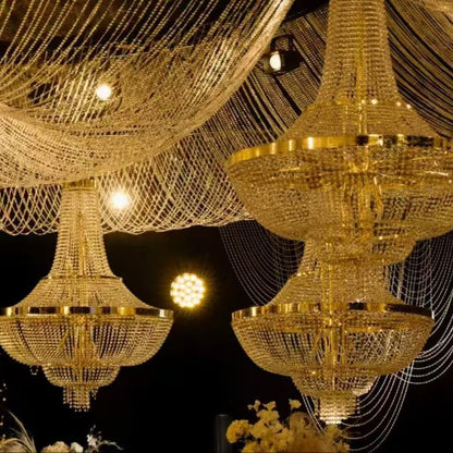 24-Light Tiered Crystal Chandelier - 1.08m Luxury Decor