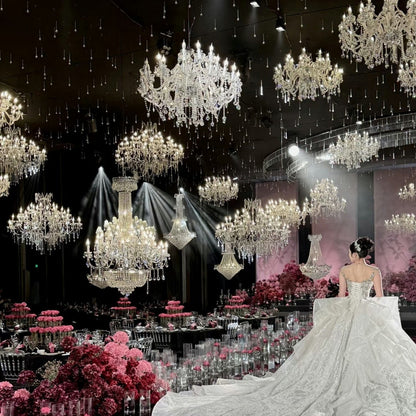 42.5" Chrome 24-Light Chandelier Wedding Event Decor Factory Direct
