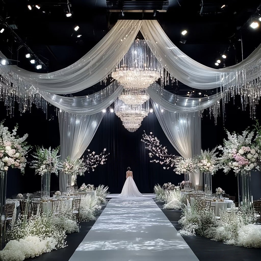 42.5" Chrome 24-Light Chandelier Wedding Event Decor Factory Direct