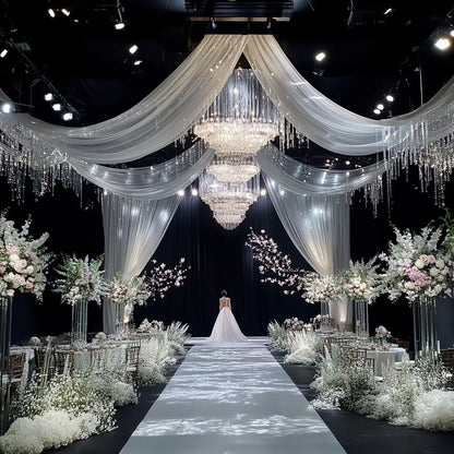 42.5" Chrome 24-Light Chandelier Wedding Event Decor Factory Direct