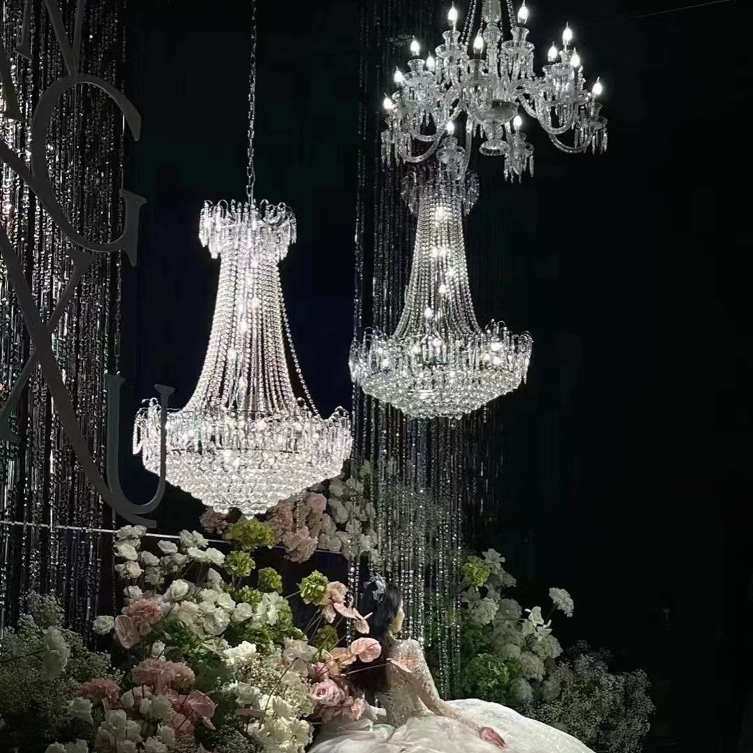 42.5" Chrome 24-Light Chandelier Wedding Event Decor Factory Direct