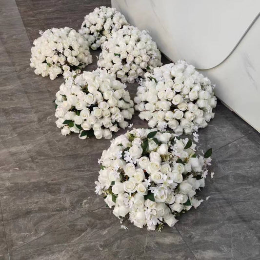 Silk Flower Ball: Floral Centerpiece for Wedding Table
