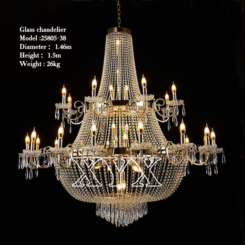 42.5" Tiered 24-Light Grand Chandelier - 9060 Chrome Acrylic