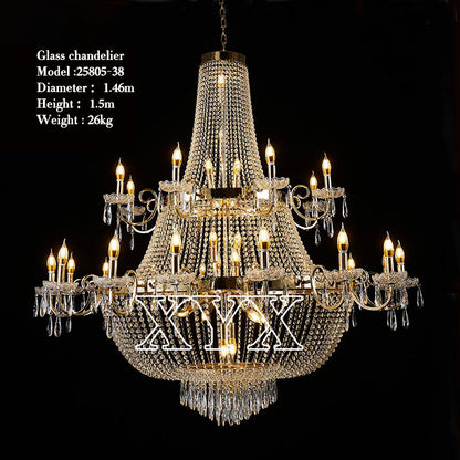 42.5" Tiered 24-Light Grand Chandelier - 9060 Chrome Acrylic