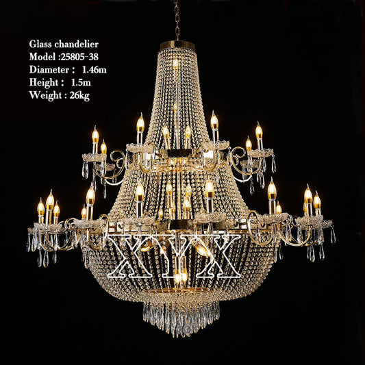 42.5" Tiered 24-Light Grand Chandelier - 9060 Chrome Acrylic