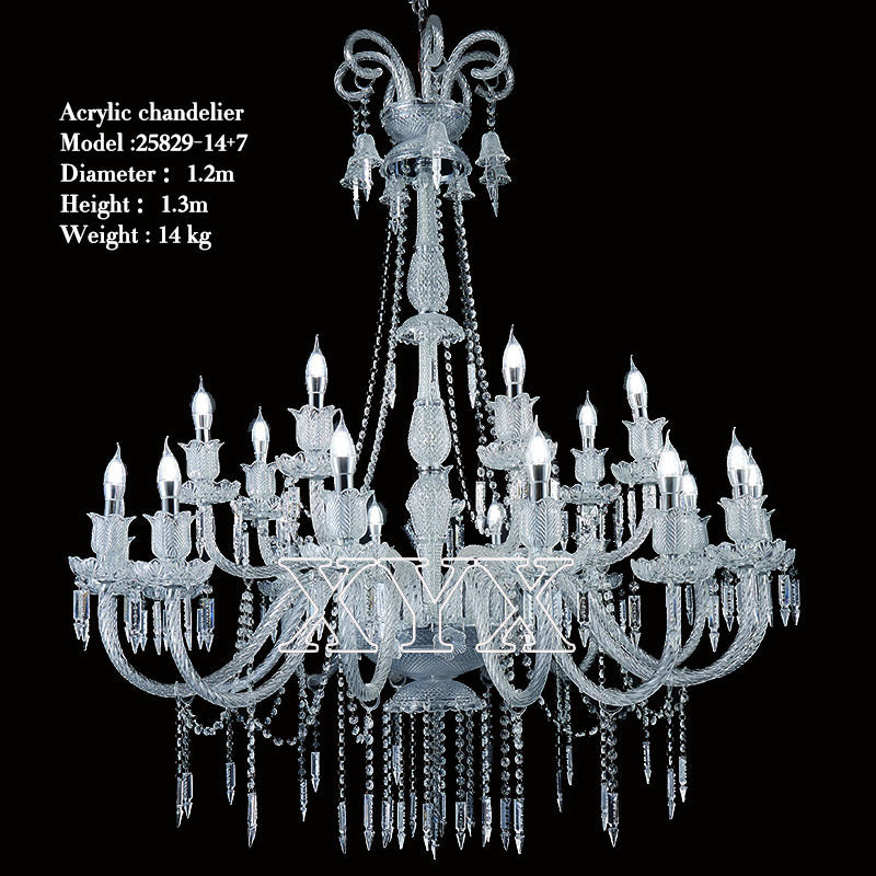 42.5" Chrome 24-Light Grand Chandelier Wedding Stage Decor