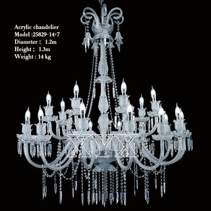 42.5" Chrome 24-Light Grand Chandelier Wedding Stage Decor