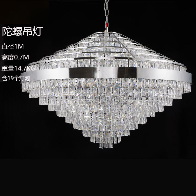24-Light Tiered Crystal Chandelier - 1.08m Luxury Decor