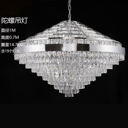 24-Light Tiered Crystal Chandelier - 1.08m Luxury Decor