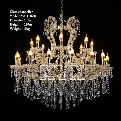42.5" Chrome 24-Light Grand Chandelier Wedding Stage Decor