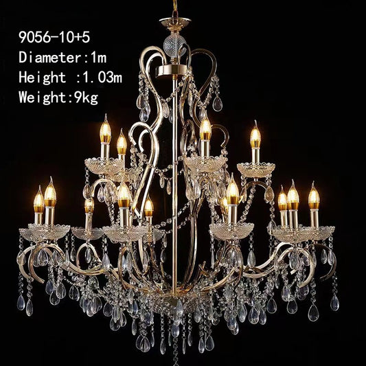 Grand 18-Light European Crystal Chandelier