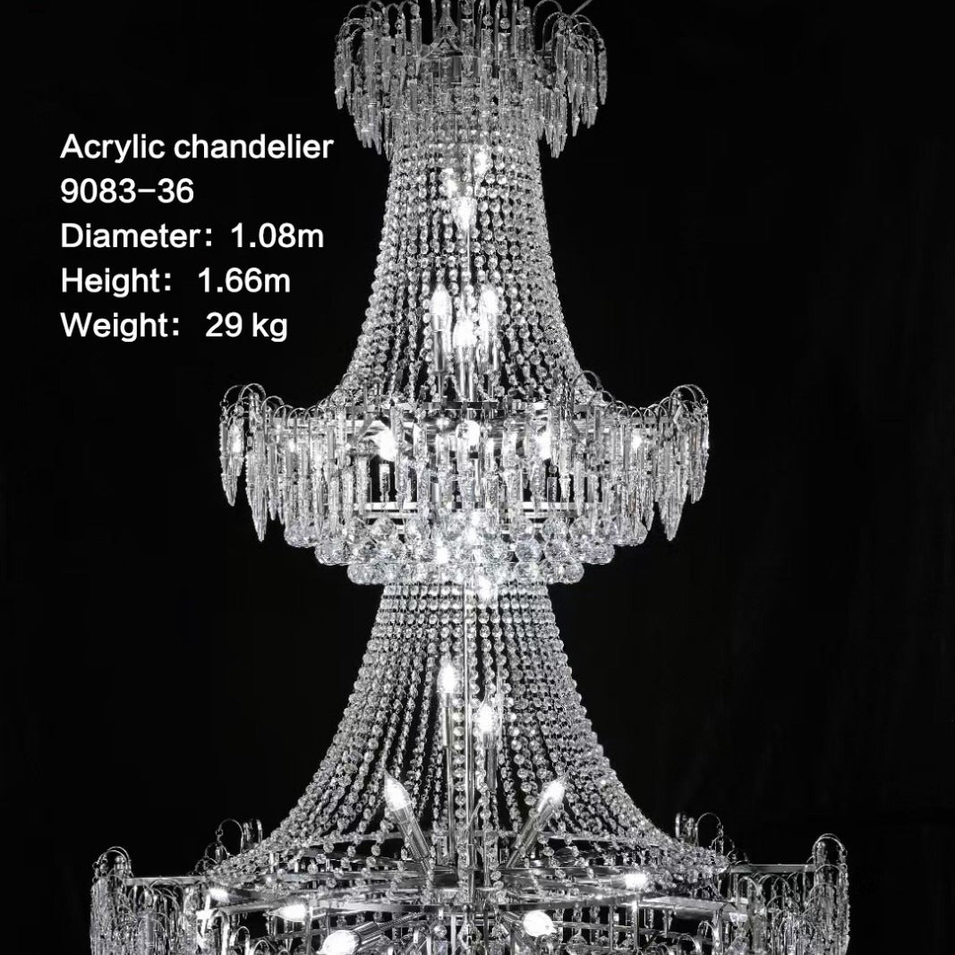 42.5" Chrome 24-Light Chandelier Wedding Event Decor Factory Direct