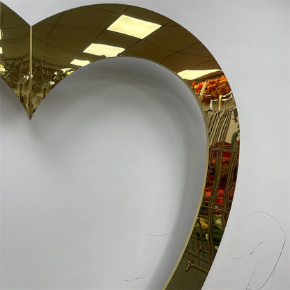 Shiny Gold Heart Wedding Arch - Stainless Steel Backdrop