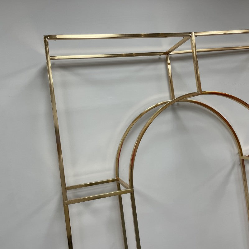 Custom Gold Metal Arch: Rectangular Backdrop for Events