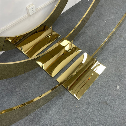 Gold Metal Backdrop Frame: Shiny Arch for Event Decor