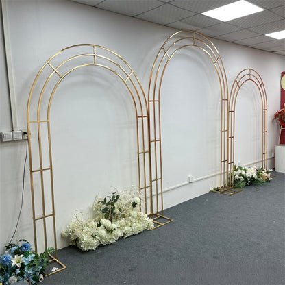 Large Gold Metal Wedding Arch - Luxury Backdrop Stand