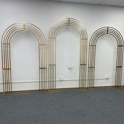 Gold Metal Square Backdrop: Wedding Arch for Events
