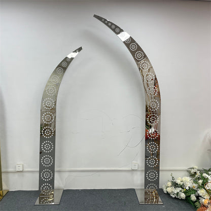 Luxe Shiny Gold Wedding Arch - Heavy-Duty Metal Backdrop Stand