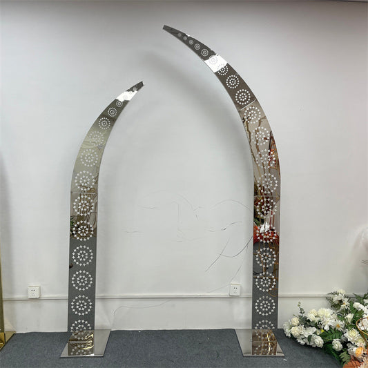 Luxe Shiny Gold Wedding Arch - Heavy-Duty Metal Backdrop Stand
