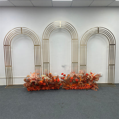 Gold Metal Square Backdrop: Wedding Arch for Events