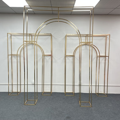 Custom Gold Metal Arch: Rectangular Backdrop for Events
