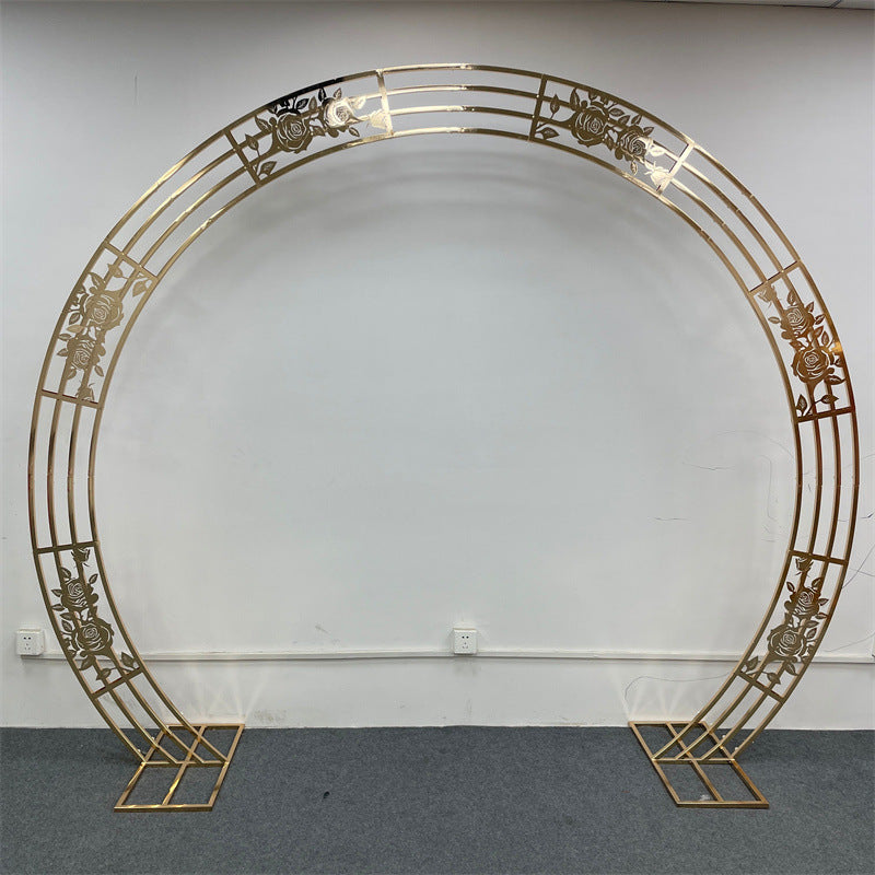 Custom Mirror Gold Metal Backdrop Stand Factory Direct