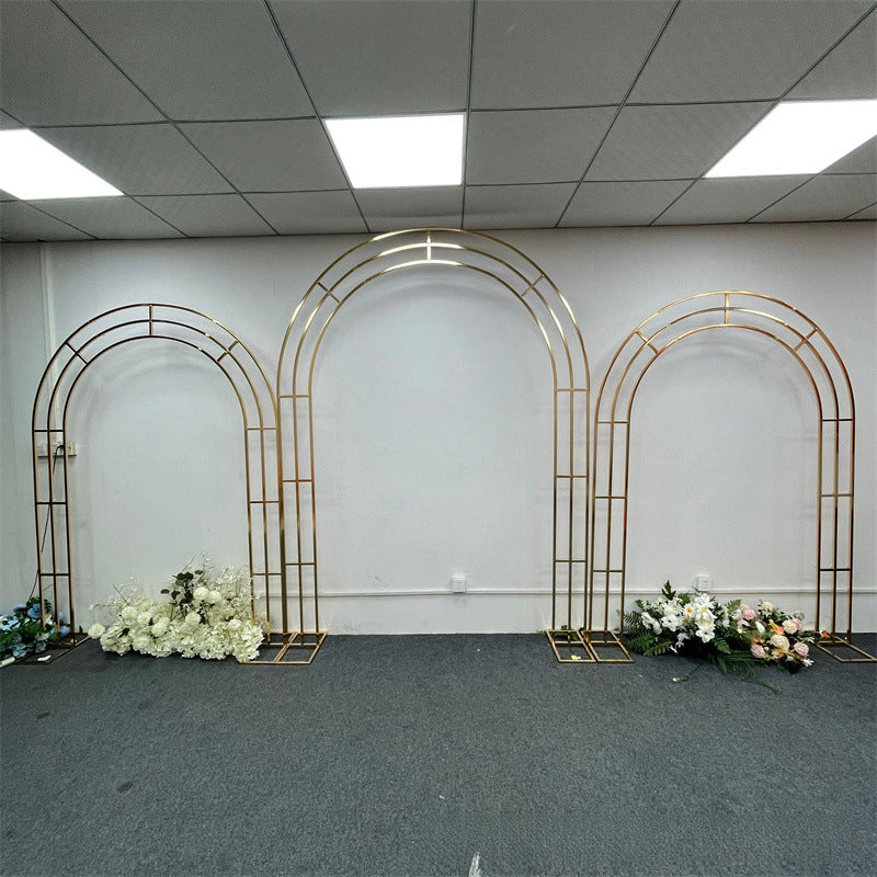 Large Gold Metal Wedding Arch - Luxury Backdrop Stand