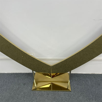 Shiny Gold Heart Wedding Arch - Stainless Steel Backdrop