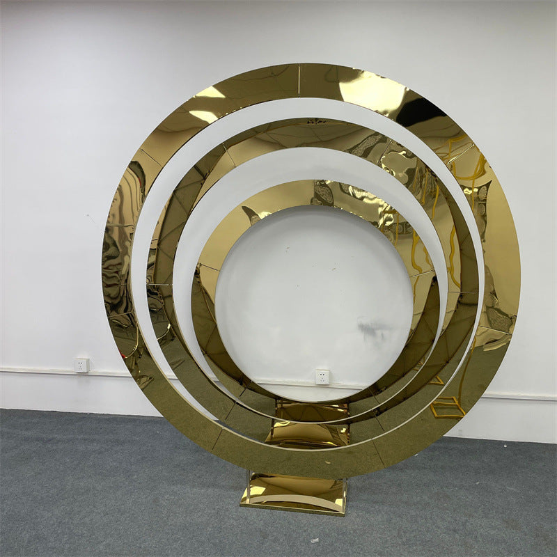 Gold Metal Backdrop Frame: Shiny Arch for Event Decor