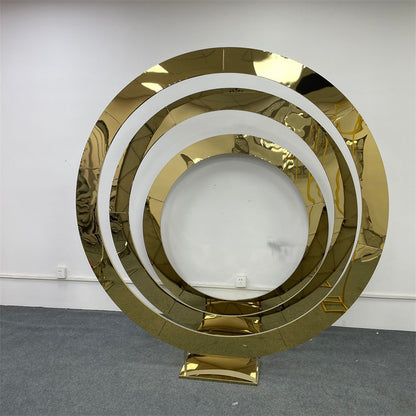 Gold Metal Backdrop Frame: Shiny Arch for Event Decor