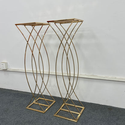 Detachable Luxe Gold Floral Stand - Metal Wedding Centerpiece