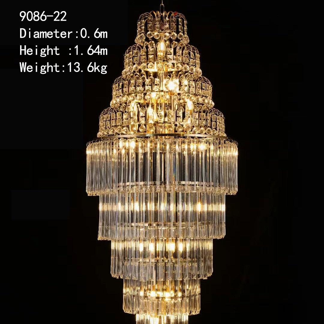 42.5" Clear 3-Tier 24-Light Grand Chandelier Wedding Lobby Decor Factory Direct