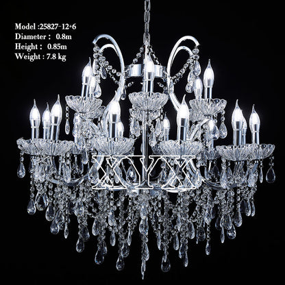 42.5" Chrome 24-Light Grand Chandelier Wedding Stage Decor