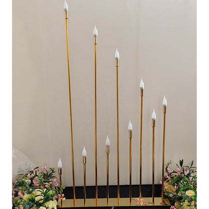 Gold Metal Candle Holder: 5-Head Flower Stand Decor