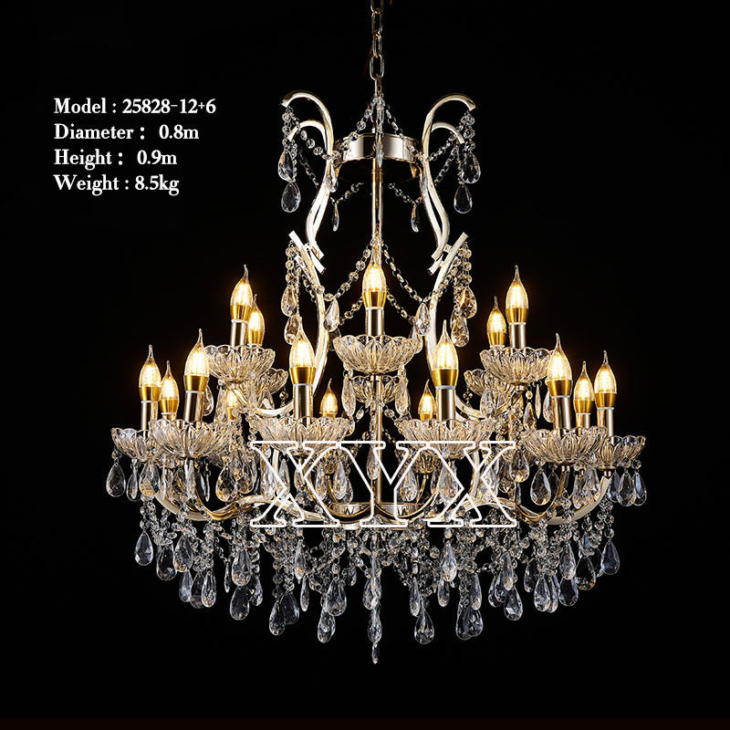 42.5" Chrome 24-Light Grand Chandelier Wedding Stage Decor